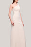 Cream Chuong A-line One Shoulder Tussah Silk Maxi Dress for women, from TINH, The Viet Concept 
