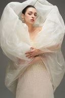 Beige Celestial Crystal Bell Corset Maxi Dress for women, from IHF STUDIO, The Viet Concept 