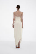 Jaida Boned Chiffon Dress with Removable Floral Pins for women, from HUELLEY ROSE, The Viet Concept 