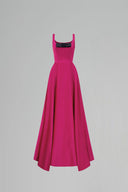 IHF ATELIER • Pink Silk Taffeta A-Line Gown With Square Neckline