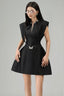 Mallorie Fit and Flare Stone Taffeta Mini Dress for women, from Lam Khue, The Viet Concept