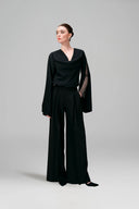 Emma Crystal Mesh Sleeve Silk Co-Ord Set for women, from DANG PHONG DESIGNER, The Viet Concept