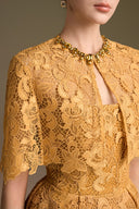 Guipure Lace Bustier A-Line Mini Cape Crystal Gown for women, from IHF ATELIER, The Viet Concept 