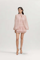 Almira Pastel Ruffle Chiffon Mini Dress for women, from JOSEPHINE, The Viet Concept 