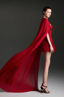 Strapless Sequin Floral Silk Taffeta Mini Column Dress for women, from IHF STUDIO, The Viet Concept 
