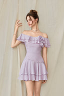 Chérie Draped Floral Embellished Mini Dress for women, from CALISTA, The Viet Concept
