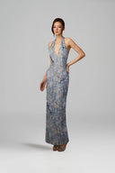 Sea Crystal Halter Sequin Maxi Dress for women, from KEIRA TONG, The Viet Concept 