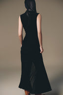 Sheer Jersey Gold-Button Maxi Dress for women, from Keira Tong, The Viet Concept