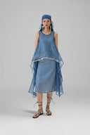 Celestia Hai Van Draped Organza Midi Skirt for women, from CAOSTU, The Viet Concept
