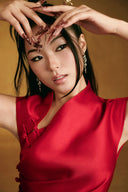 Cat Asymmetric Bamboo Taffeta Ao Dai  for women, from KEIRA TONG, The Viet Concept