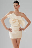 White Devine Petal Mini Dress for women, from LINH DOAN, The Viet Concept