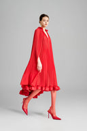 Carnation Asymmetric V-Neck Chiffon Midi Dress for women, from Maison Des Copains, The Viet Concept 