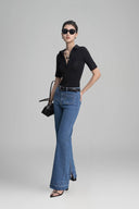 Black Julia Lotus Jersey Shirt for women, from HOBB, The Viet Concept 