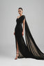 Cecelee Mermaid Asymmetric Sleeved Tulle Floor Length Dress for women, from Ha Thanh Viet, The Viet Concept 