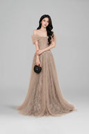 LINH PHUNG • Pom Couture Crystal Corset A-Line Tulle Gown