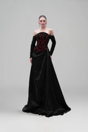 Sephira Crepe & Water Silk Taffeta Crystal Corset Evening Gown for women, from 21SIX, The Viet Concept
