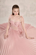 LINH PHUNG • Rosalie Pearl Silk Corset Waist Midi Dress