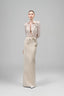 Cream Vionne Straight Bead Crepe Floor Length Skirt for women, from Maison Des Copains, The Viet Concept
