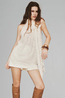 White Josephine Lace Dress With Silk Ties for women, from HUONG, The Viet Concept 