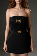 Obsidian Belle Strapless Silk Taffeta Mini Dress for women, from IHF STUDIO, The Viet Concept