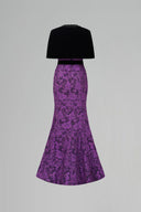 Lyon Velvet Cape Bustier Mermaid Gown in Dark Purple Lace Luxury for women, from IHF ATELIER, The Viet Concept 