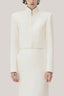 White Thien Van Cropped Long Sleeved Tweed Jacket for women, from TINH, The Viet Concept 