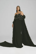 L' SCARLETT • Aurelia 3D Crystal Floral Off-Shoulder Maxi Gown