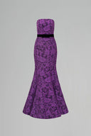 Lyon Velvet Cape Bustier Mermaid Gown in Dark Purple Lace Luxury for women, from IHF ATELIER, The Viet Concept 