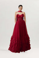 Scarlet Ruffle Swarovski Couture Gown for women, from JOSEPHINE, The Viet Concept 