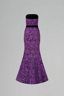 Lyon Velvet Cape Bustier Mermaid Gown in Dark Purple Lace Luxury for women, from IHF ATELIER, The Viet Concept 