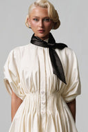 Cream Melis Mini Dress - With Bow for women, from Guyehi Studio, The Viet Concept 