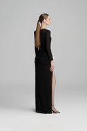 Caprila Slit Long Sleeved Jersey Floor Length Dress for woman, from ARTI, The Viet Concept 