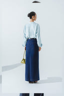 HOBB • Coffee Denim Tailored Midi Skirt