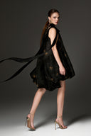 Midnight Rosette Organza Bubble Mini Dress for women, from IHF STUDIO, The Viet Concept