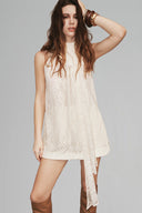 White Josephine Lace Dress With Silk Ties for women, from HUONG, The Viet Concept 