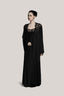 Black Lea Lace-Trimmed Long Robe for women, from DORO, The Viet Concept 