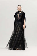 Shyvana Noir Plume Illusion Gown for women, from JOSEPHINE, The Viet Concept 
