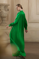 Tunic Emerald Evening Gown – High Neck Bouffant Sleeves Luxury for women, from IHF ATELIER, The Viet Concept