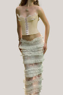 Cream Murielle Corset Top for women, from La Vierge, The Viet Concept