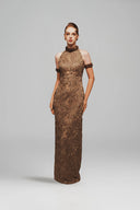 MARGÉE ATELIER • Elara Couture Halter Lace Evening Gown