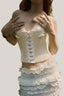 Cream Murielle Corset Top for women, from La Vierge, The Viet Concept