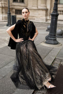 Shyvana Noir Plume Illusion Gown for women, from JOSEPHINE, The Viet Concept 