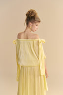 LINH PHUNG • Étoile Lemon Off-Shoulder Organza Gown