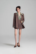 KEIRA TONG • Tailored Cinched V-Neck Striped Kate Silk Blouse