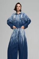 Tie-Dye Flap Pockets Cropped Jacket for women, from GVLUX, The Viet Concept 
