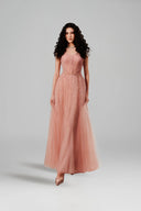 Irene Crystal Embellished Tulle Silk A-Line Gown for women, from JOSEPHINE, The Viet Concept