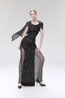 Sage Noir Lace Cape Gown for women, from SORAMAME, The Viet Concept