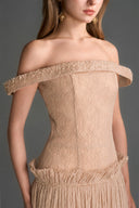 IHF STUDIO • Aurelia Vine Guipure Lace Off-Shoulder A-Line Dress
