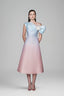 Rawis A-line Asymmetric Neck Taffeta Midi Dress for women, from White Plan, The Viet Concept 
