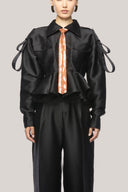 Farley Peplum Collared Neck Organza Shirt for women, from Das La Vie, The Viet Concept 